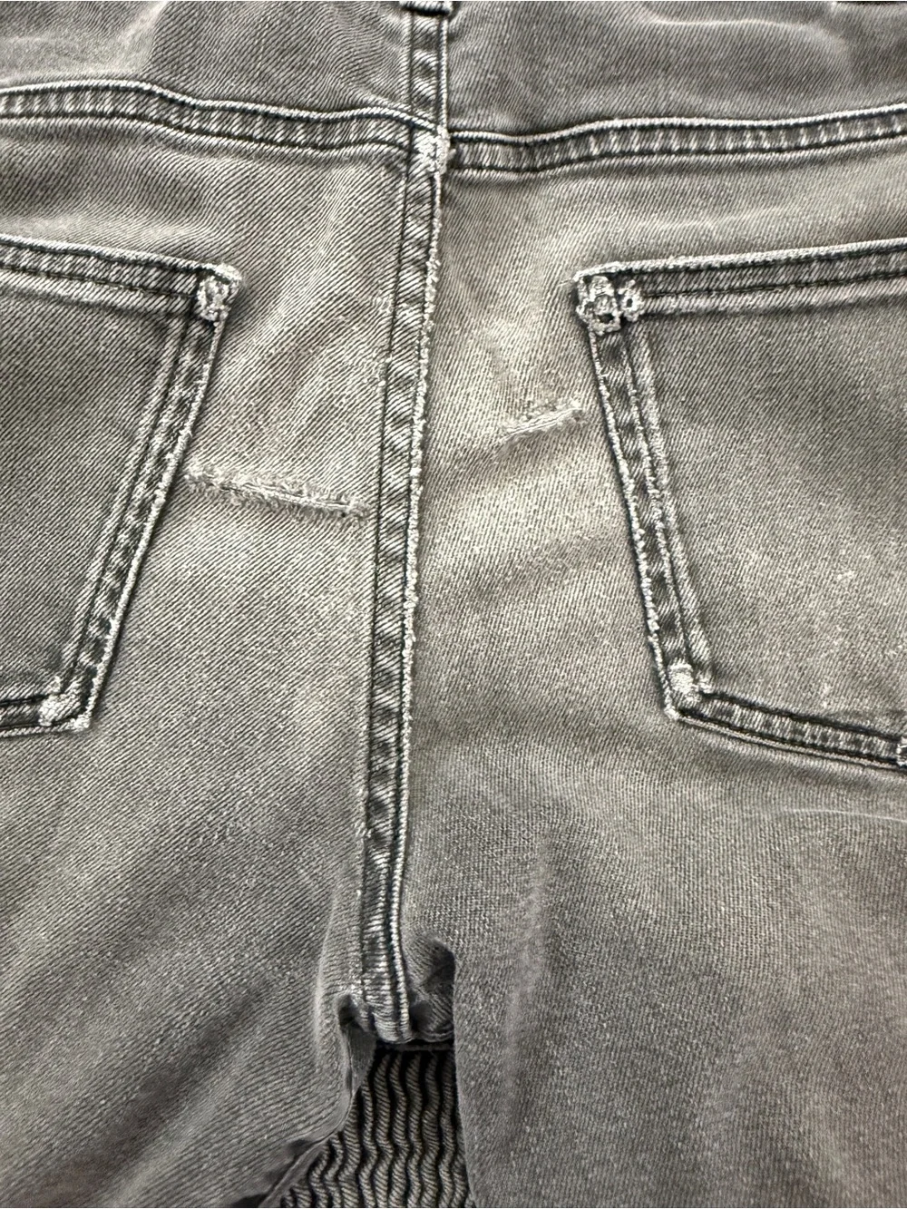 Belstaff Moto-Style Distressed Straight Leg Jeans – Gray (Size 30/33)